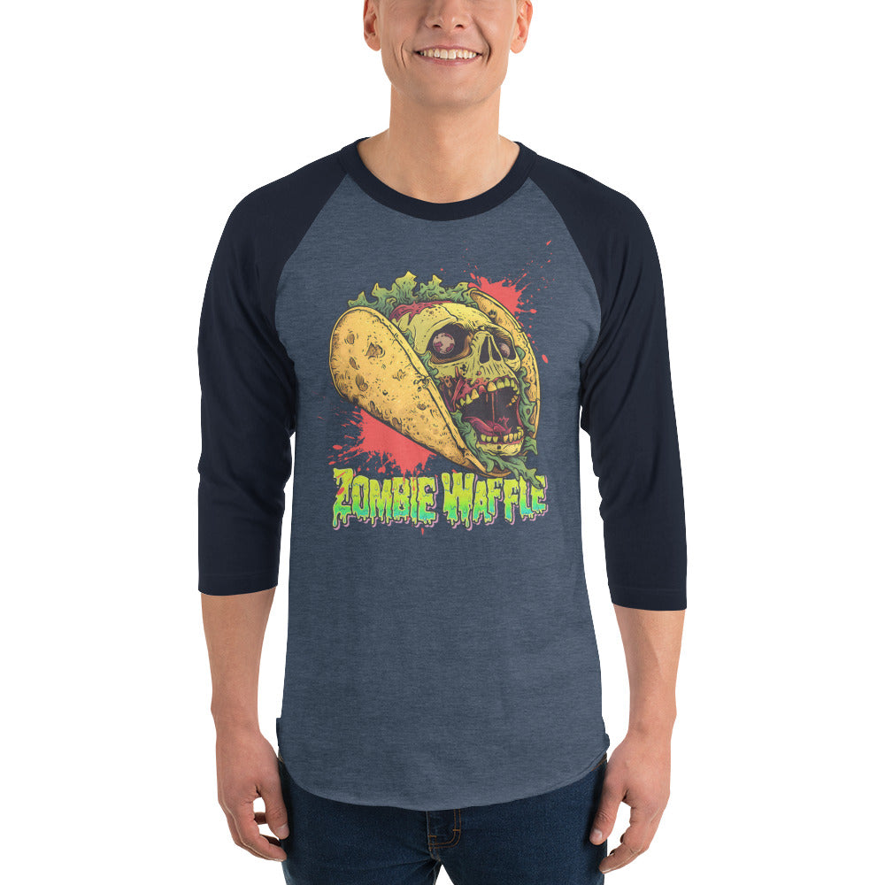 Screaming Zombie Taco Men's Baseball Tee