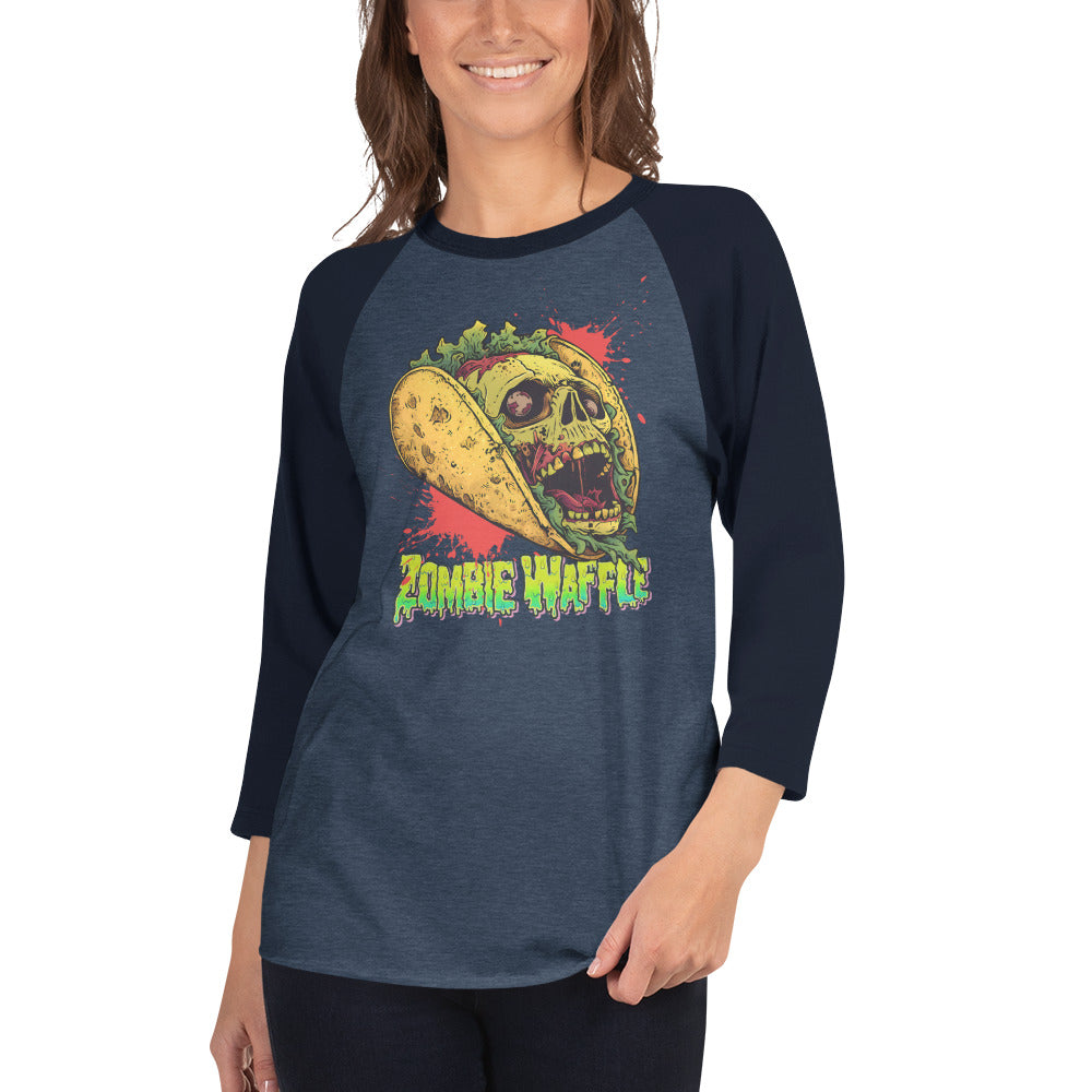 Screaming Zombie Taco Women's Baseball Tee