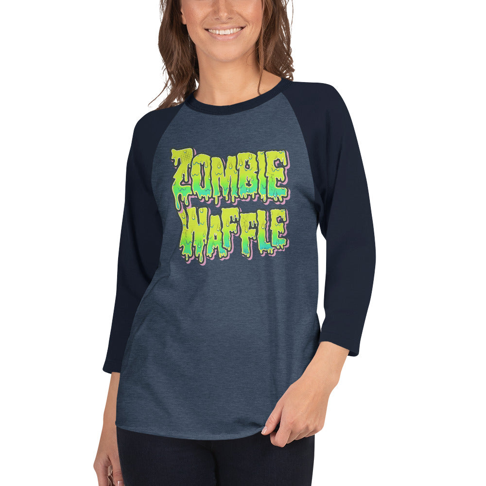 Zombie Waffle Logo Women's Baseball Tee