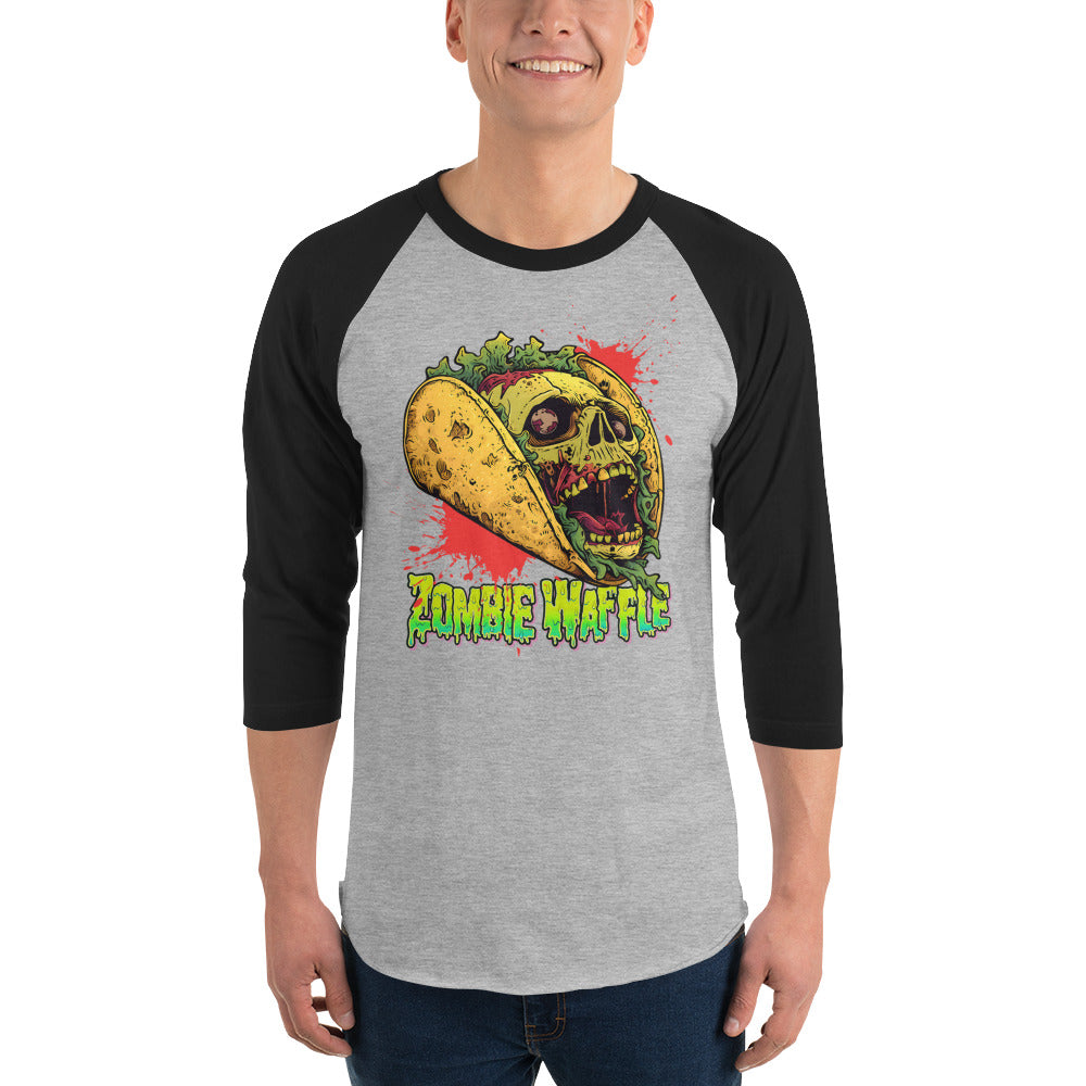 Screaming Zombie Taco Men's Baseball Tee