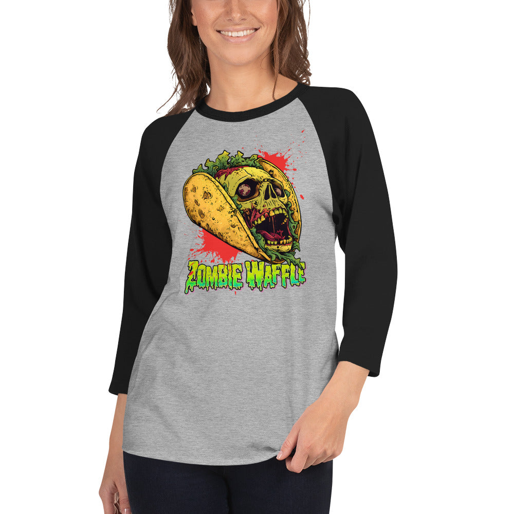 Screaming Zombie Taco Women's Baseball Tee