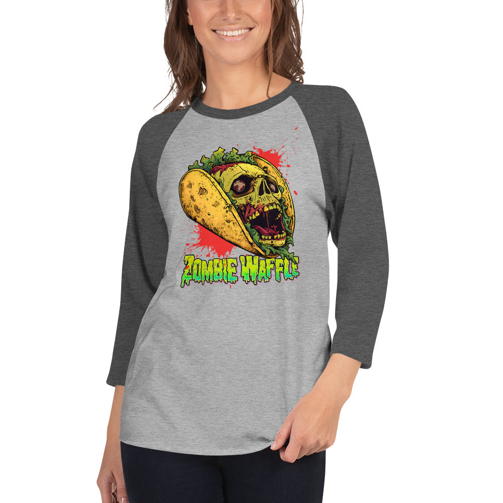 Screaming Zombie Taco Women's Baseball Tee