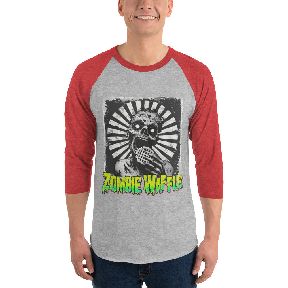 Zombie Eating a Waffle Men's Baseball Tee