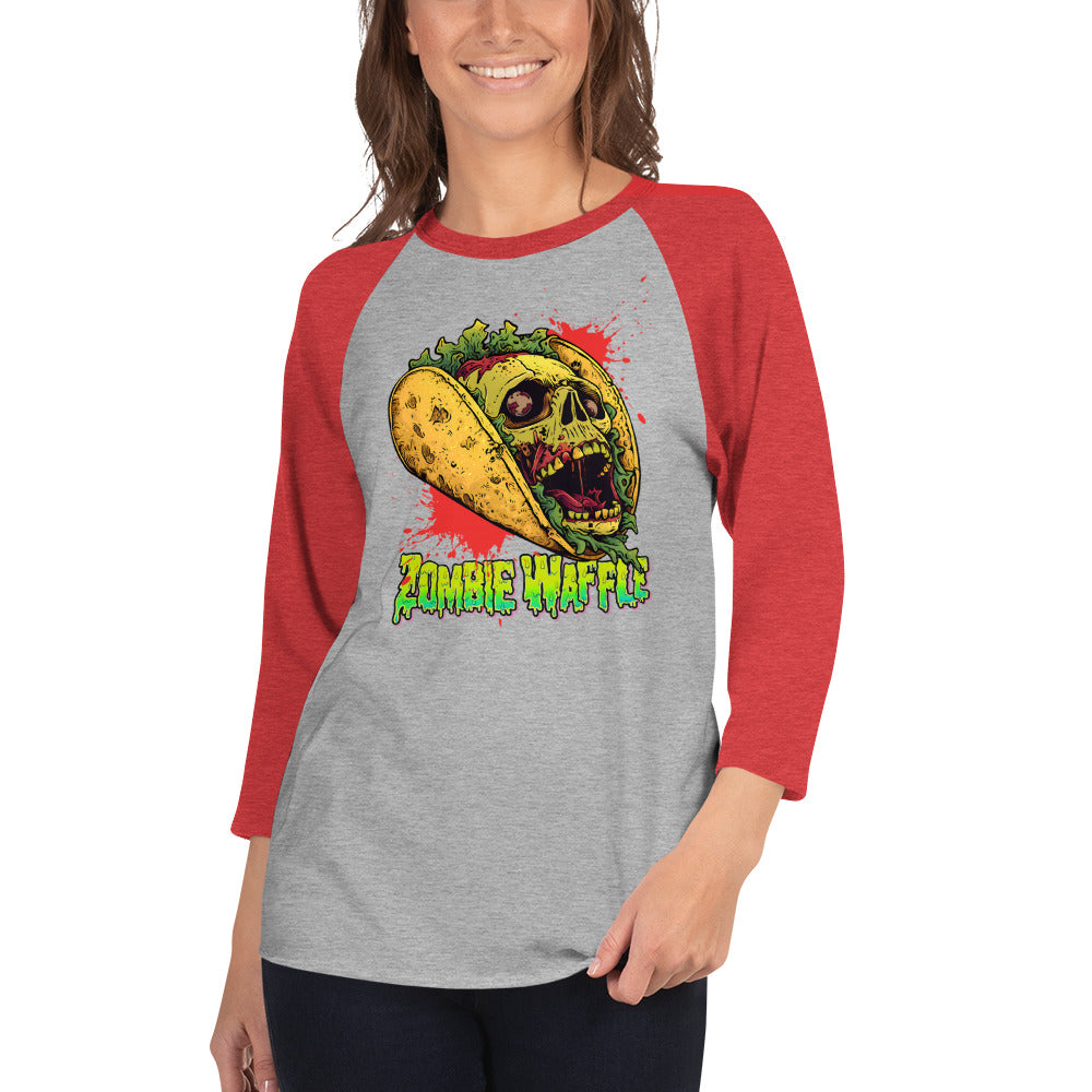 Screaming Zombie Taco Women's Baseball Tee