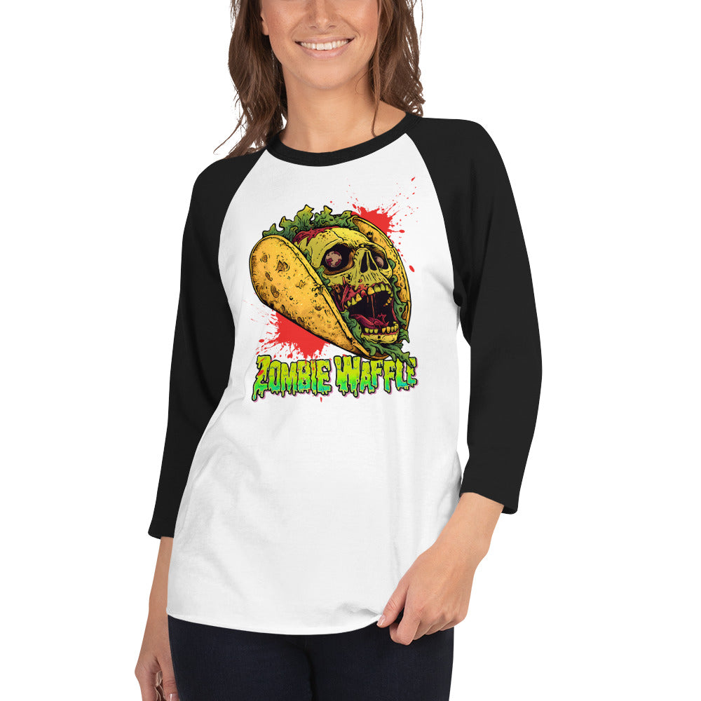 Screaming Zombie Taco Women's Baseball Tee