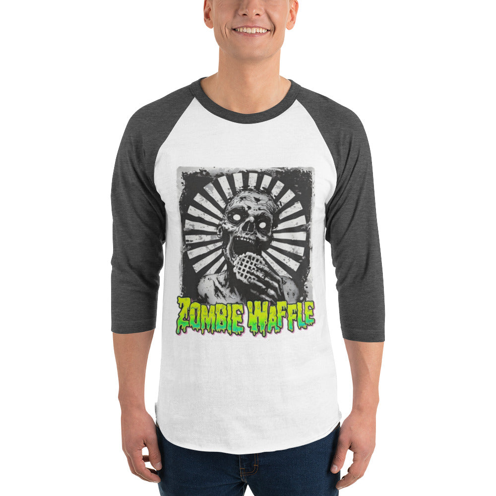 Zombie Eating a Waffle Men's Baseball Tee