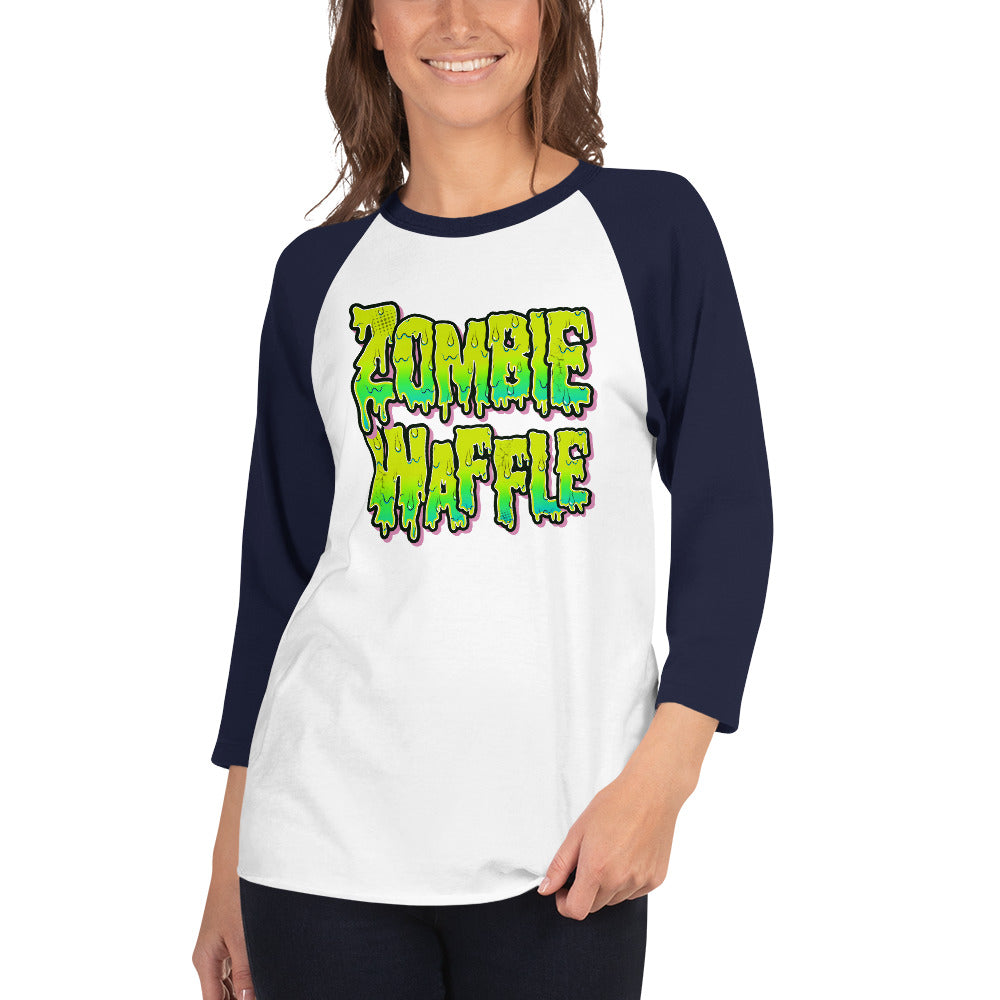 Zombie Waffle Logo Women's Baseball Tee