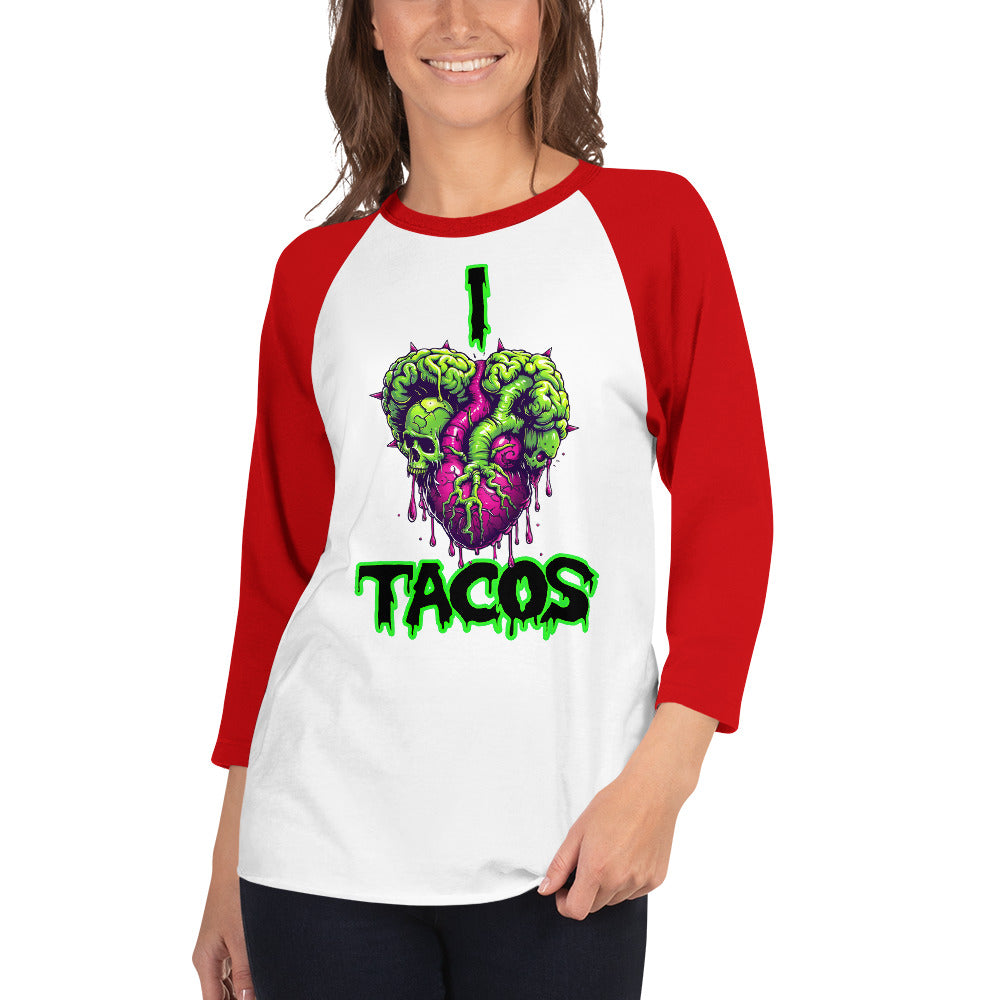 I Heart Tacos Women's Baseball Tee