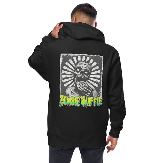 Zombie Eating a Waffle Men's Zip-Up Hoodie