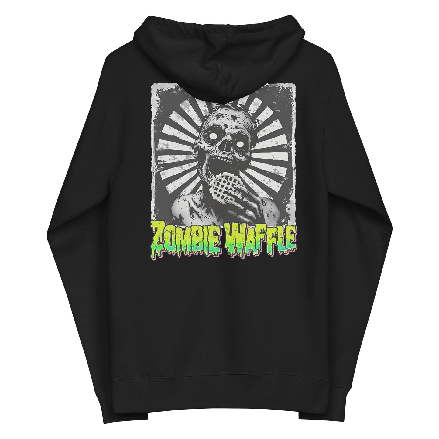 Zombie Eating a Waffle Women's Zip-Up Hoodie