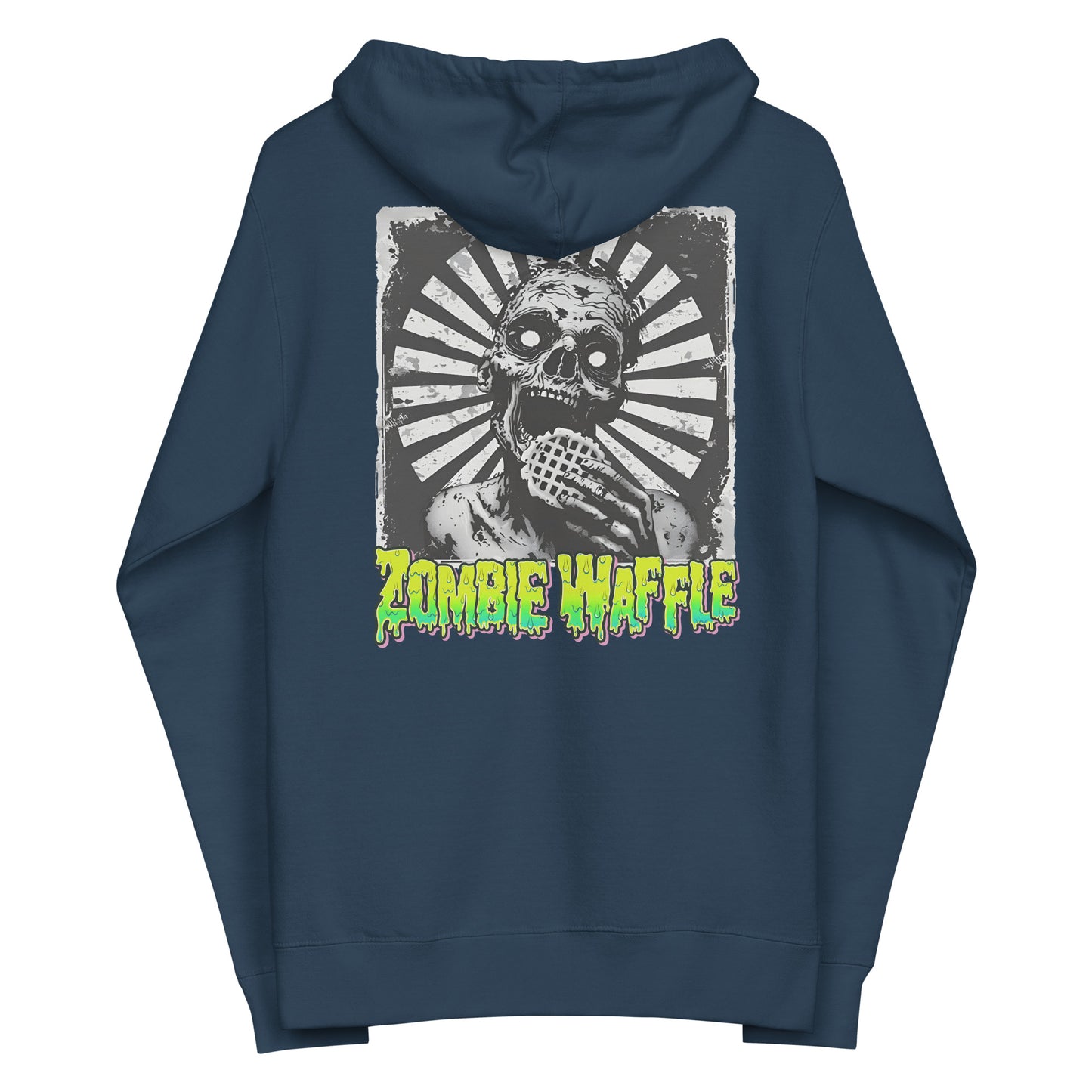 Zombie Eating a Waffle Women's Zip-Up Hoodie