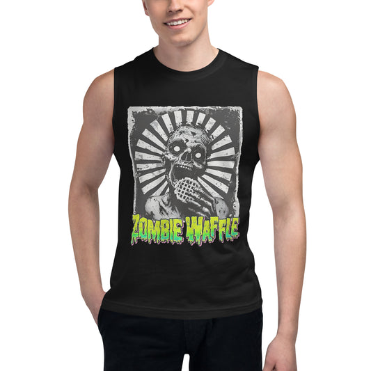 Zombie Eating a Waffle Men's Muscle Tank