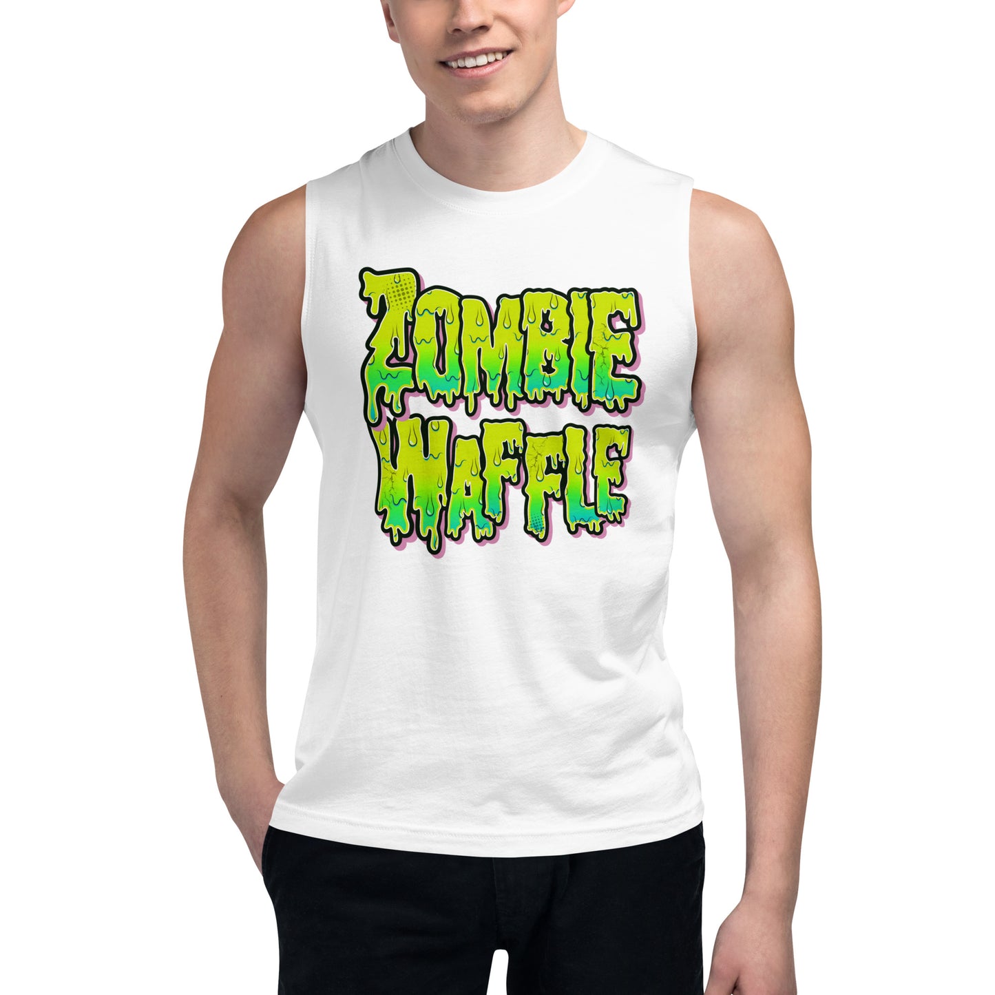 Zombie Waffle Logo Men's Muscle Tank