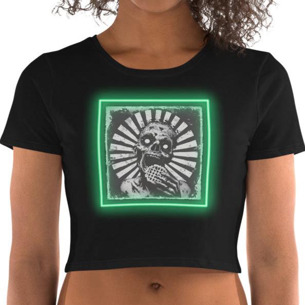 Zombie Eating a Waffle Women’s Crop Top