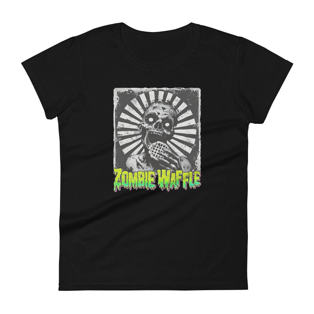 Zombie Eating a Waffle Women's Fitted Tee