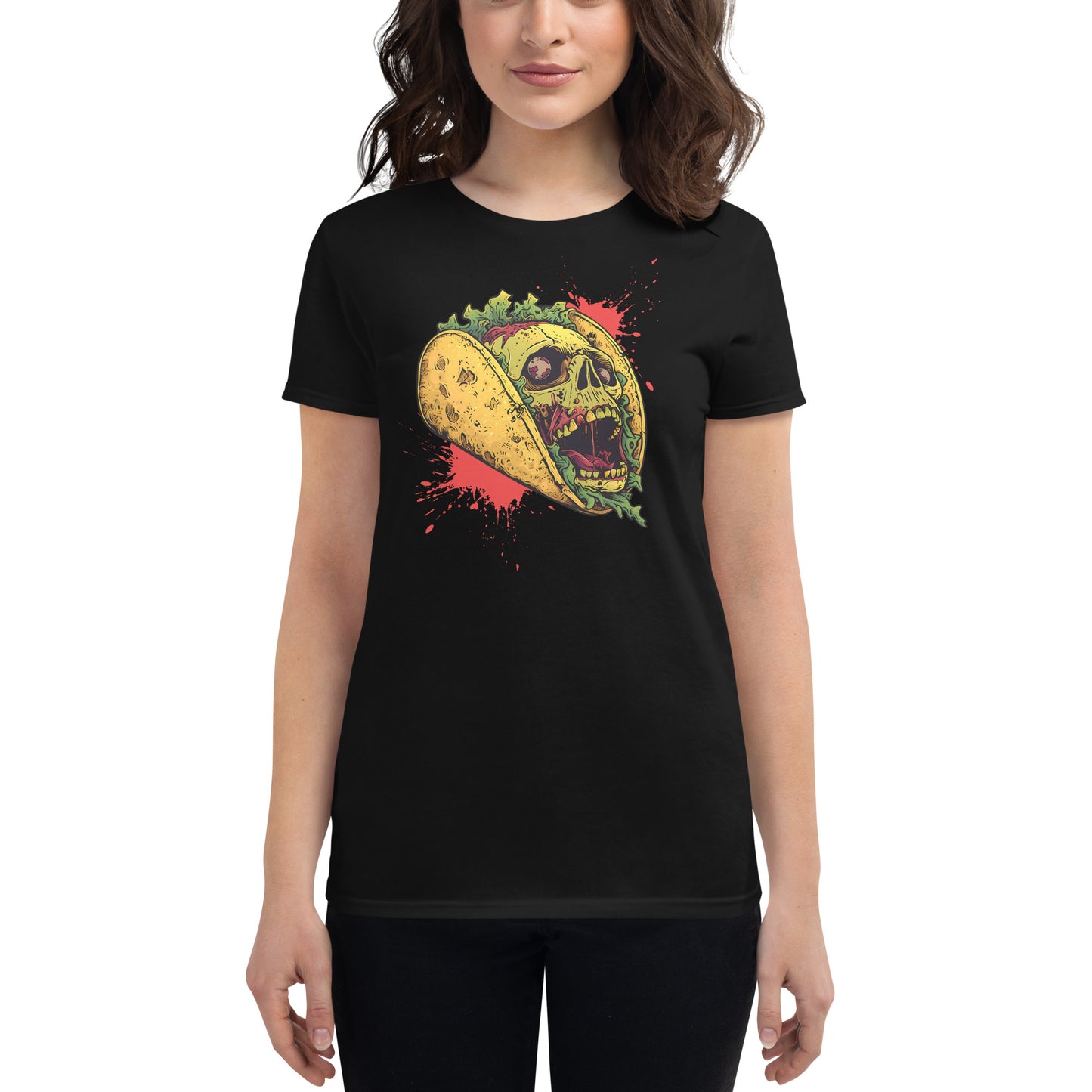 Screaming Zombie Taco Women's Fitted Tee