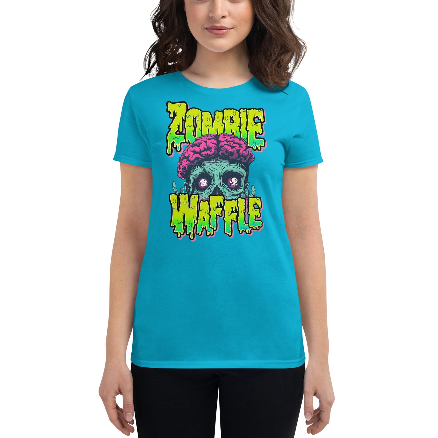 Zombie Waffle Logo Women's Fitted Tee