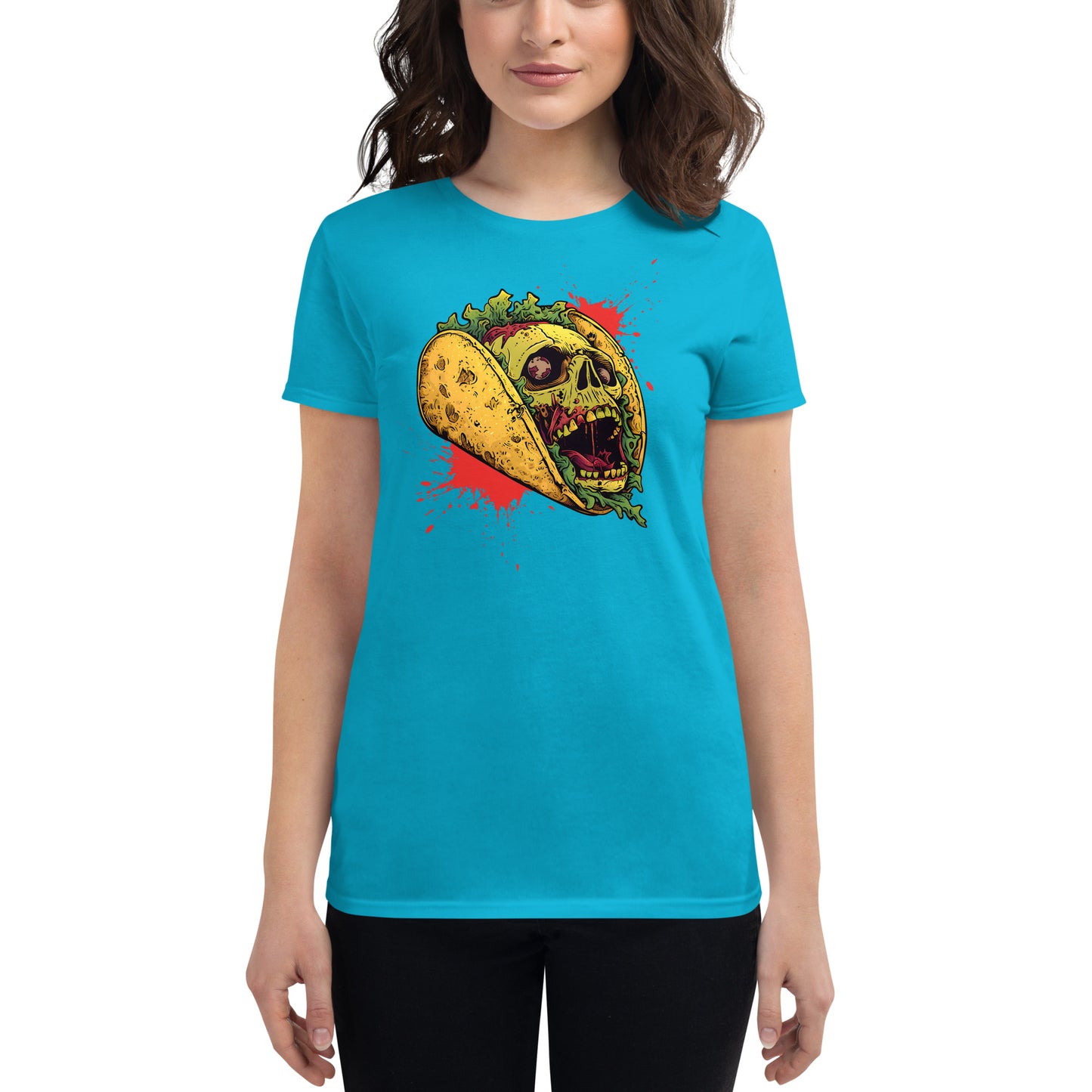 Screaming Zombie Taco Women's Fitted Tee