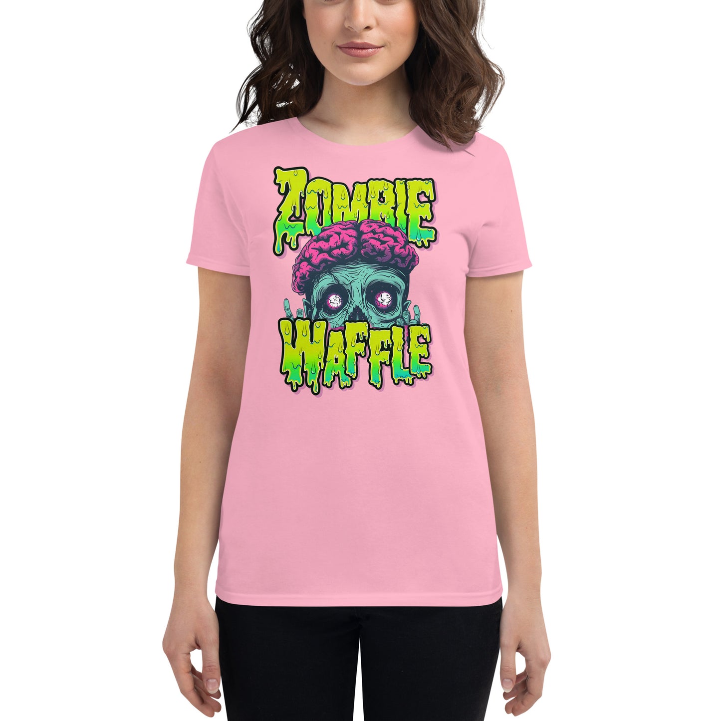 Zombie Waffle Logo Women's Fitted Tee