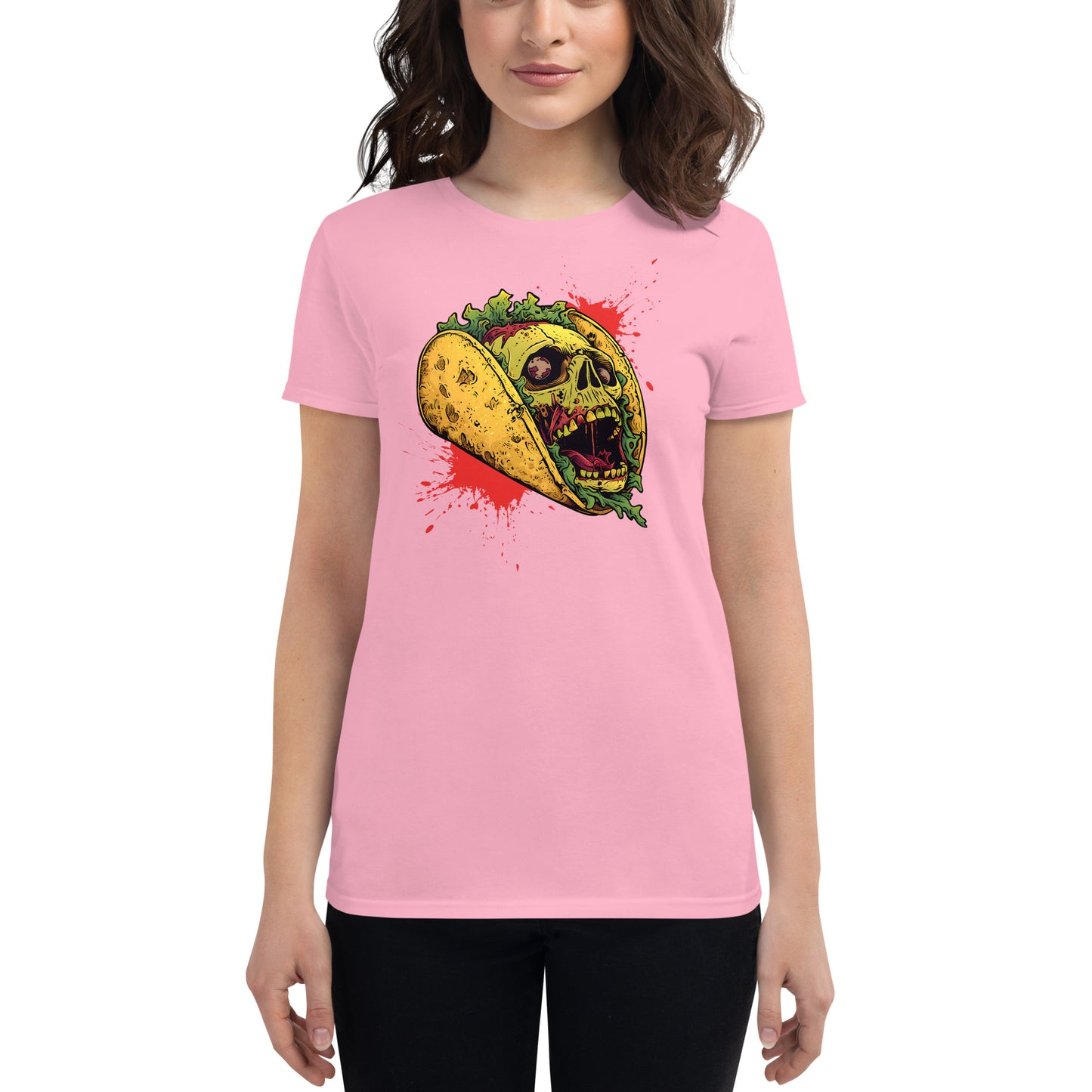 Screaming Zombie Taco Women's Fitted Tee