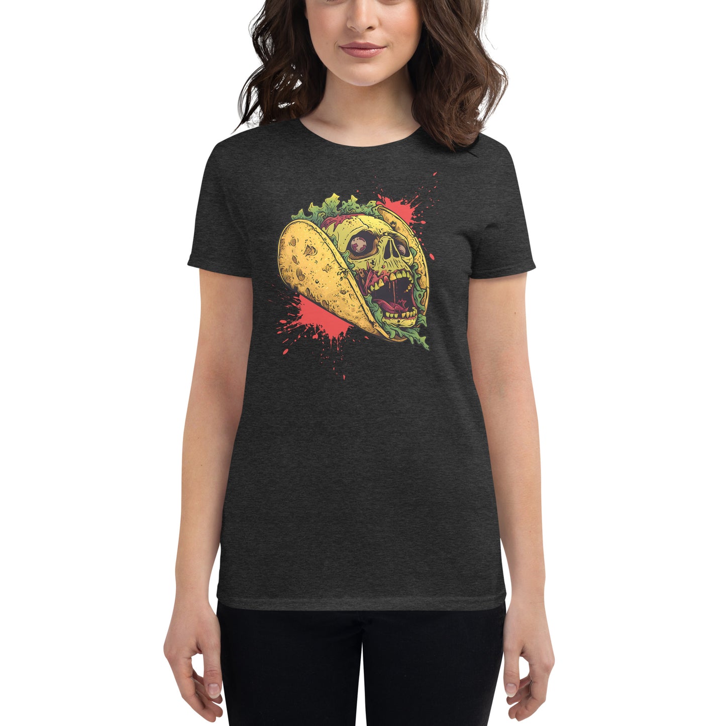 Screaming Zombie Taco Women's Fitted Tee