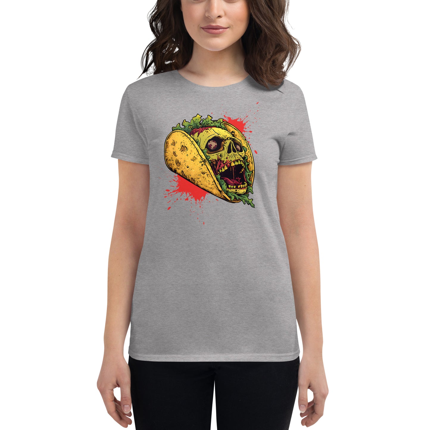 Screaming Zombie Taco Women's Fitted Tee