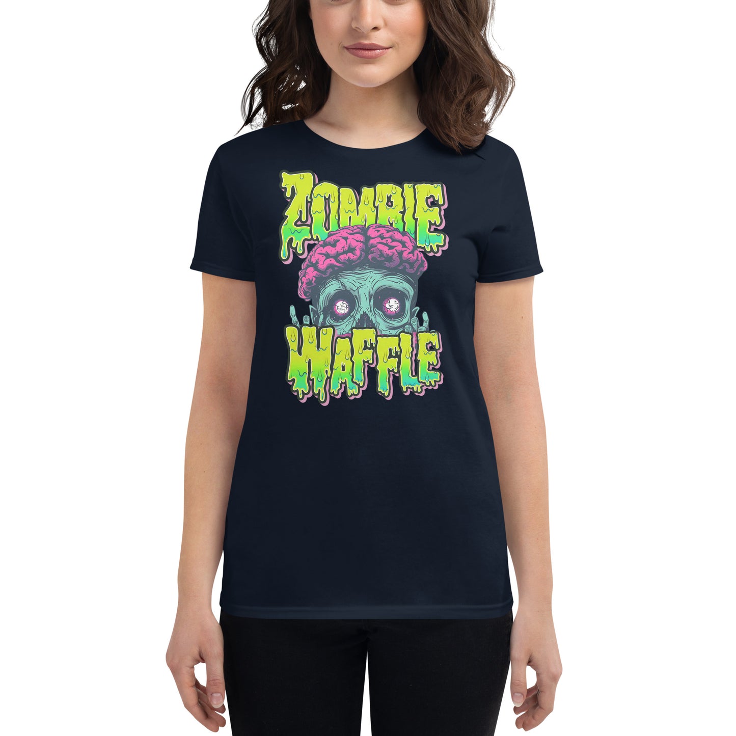 Zombie Waffle Logo Women's Fitted Tee