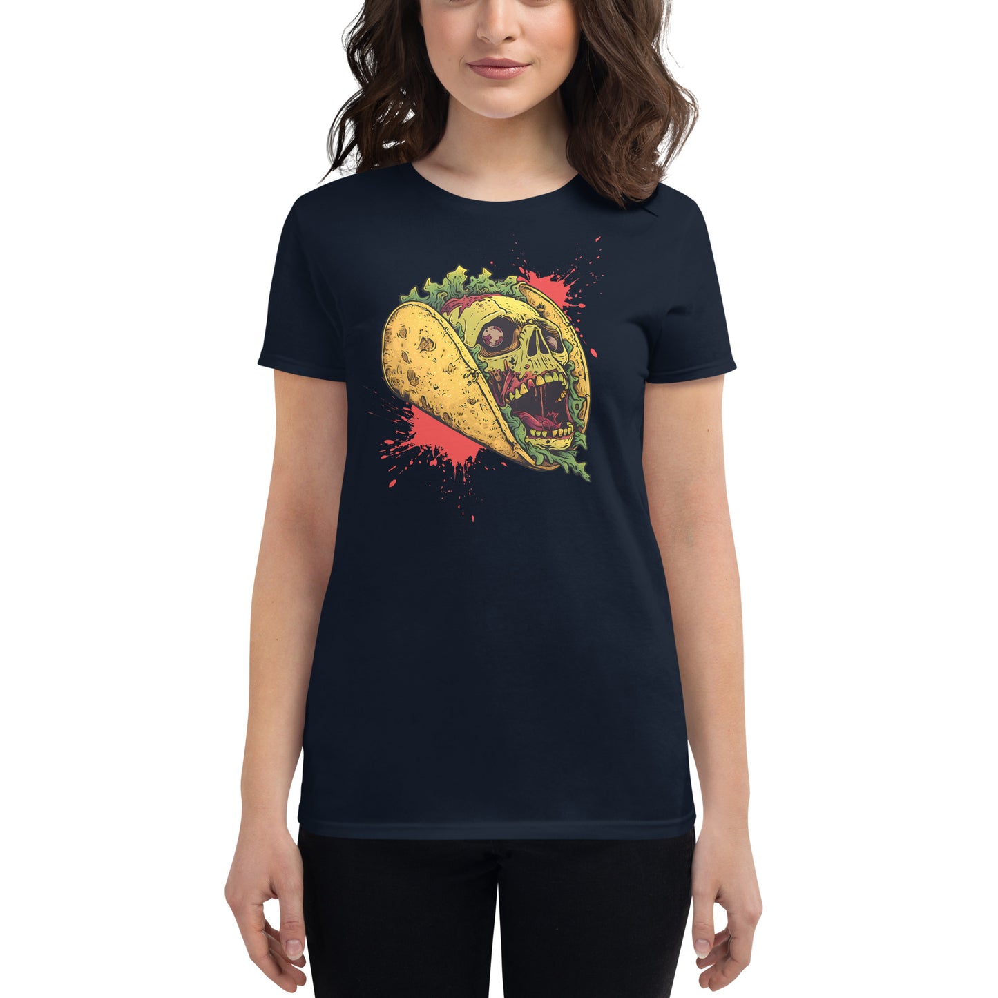 Screaming Zombie Taco Women's Fitted Tee