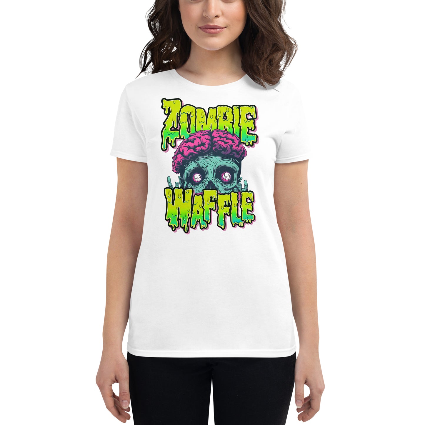 Zombie Waffle Logo Women's Fitted Tee