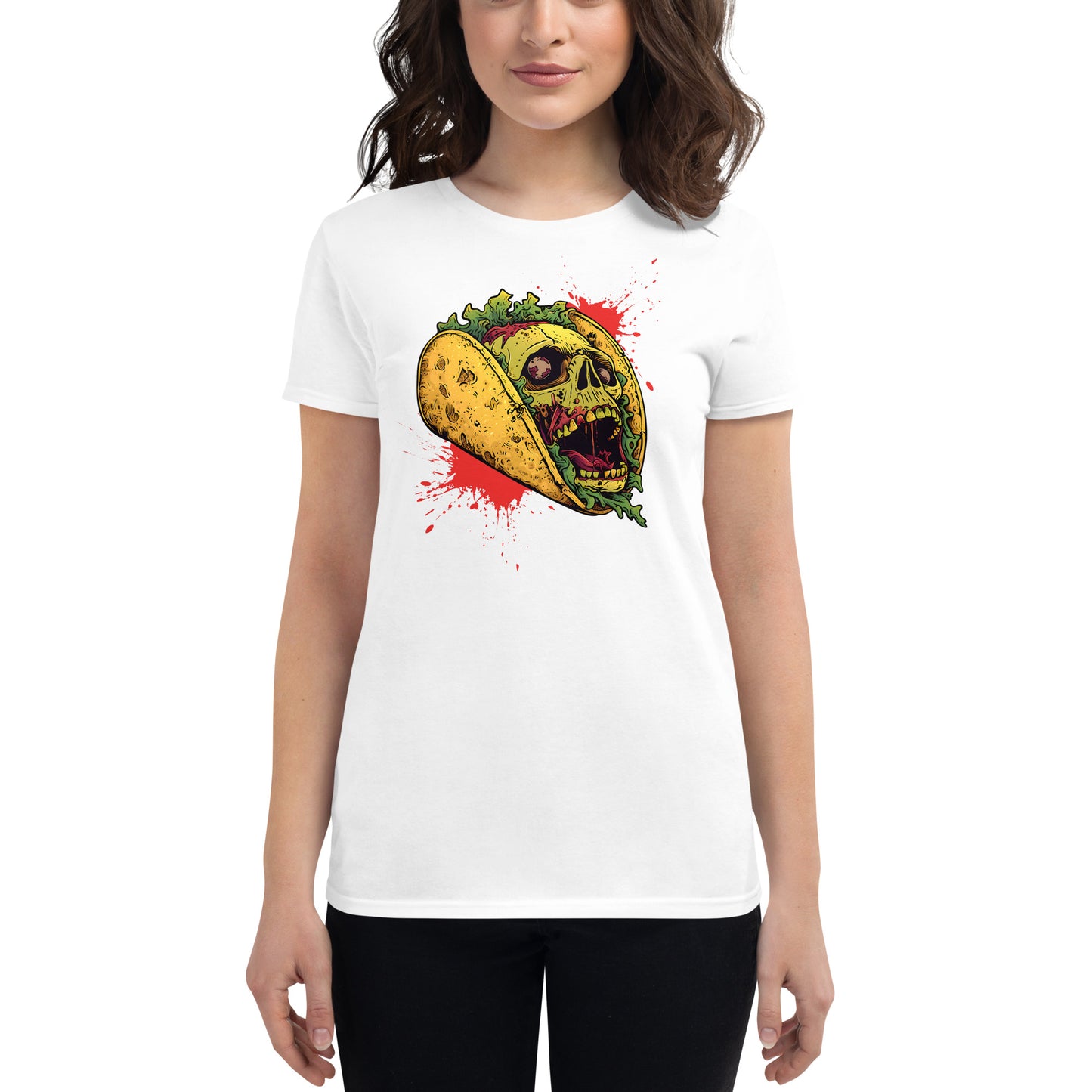 Screaming Zombie Taco Women's Fitted Tee